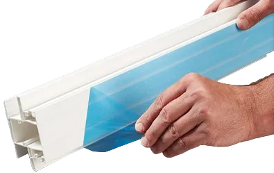 Perfill PVC con film azul-Fondo blanco